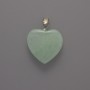 Pendant Heart Angelite, diameter 20x20x6mm ±, length 28mm ±