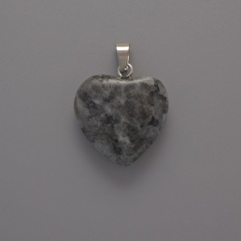 Pendant Heart Labradorite, diameter 20x20x6mm+-, length 28mm+-
