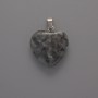 Pendant Heart Labradorite, diameter 20x20x6mm+-, length 28mm+-