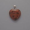 Pendant Heart Obsidian, diameter 20x20x6mm±, length 28mm±