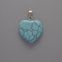 Heart Pendant Turquoise Blue, 20x20x6 mm ±, length 28 mm ±