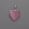 Pendant Heart Pink Cat's Eye, diameter 20x20x5mm+-, cord length 26mm+-
