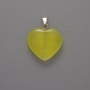 Pendant Heart Cat's Eye Yellow, diameter 20x20x5mm±, length 26mm±