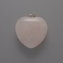 Pendant Heart Pink Quartz, diameter 26x27x11 mm+