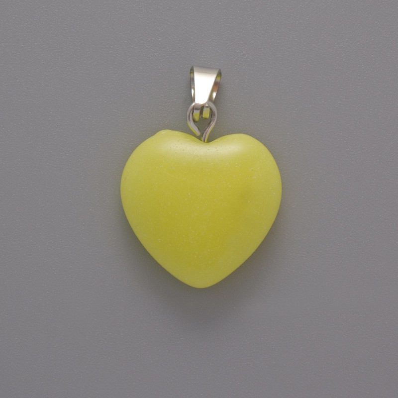 Pendant Heart Citrine (loose), diameter 16x16x5mm±, length 23mm±