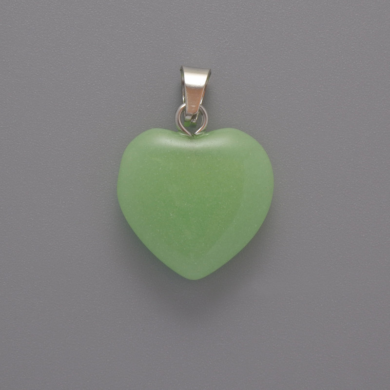 Heart Pendant Jade, diameter 16x16x5mm±, length 23mm±