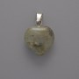 Pendant Heart Labradorite, diameter 15x15x6mm ±, length 23mm ±