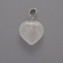 Heart Pendant of Rock Crystal, diameter 15x15x6mm ±, length 23mm ±