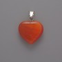 Pendant Heart Cat's Eye Orange, diameter 15x16x5mm±, length 23mm±