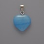 Pendant Heart Cat's Eye Blue, diameter 15x16x5mm±, length 23mm±