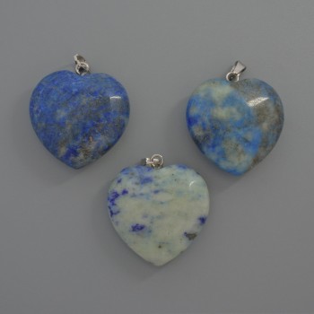 Heart Pendant Lapis Lazuli, 25x25x9 mm ±, length 33 mm ±
