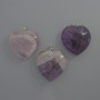 Pendant Heart Amethyst, diameter 30×30×12mm±, length 36mm±