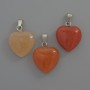 Heart Pendant Carnelian, diameter 15x15x6mm+-, chain length 23mm+-