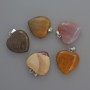 Pendant Heart Jasper, diameter 20x20x6mm±, length 28mm±
