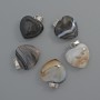 Pendant Heart Agate Black, diameter 15x15x6mm+-, length 23mm+-