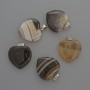 Pendant Heart Agate black, diameter 20x20x6mm+-, length 28mm+-