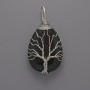 Agate Pendant in Silver-Plated Wire Wrapped, 44x24x9 mm
