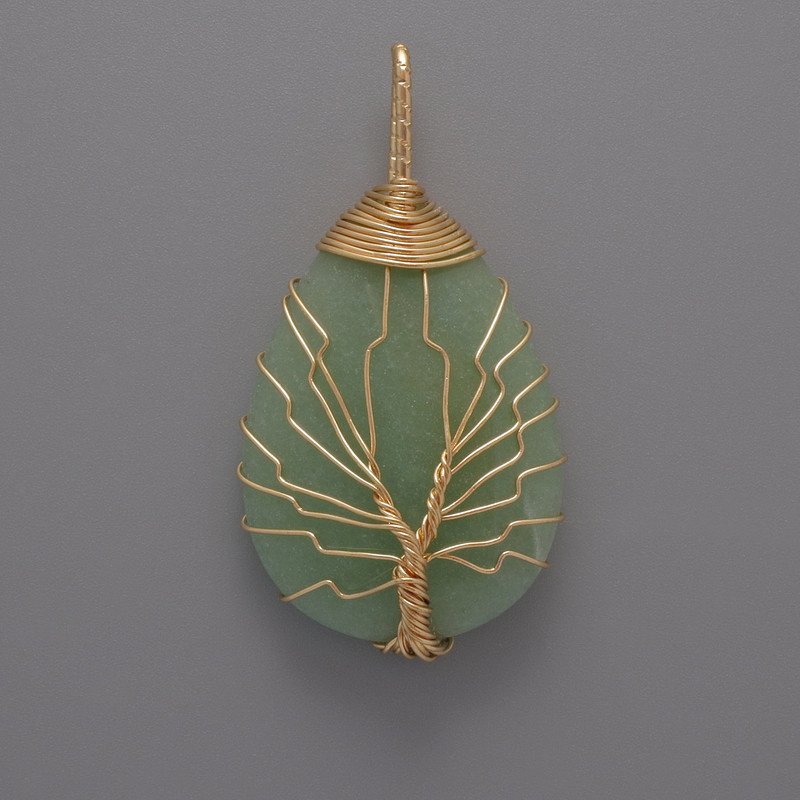 Jade Pendant in Golden Filigree, diameter 44×24×9 mm+