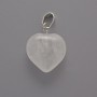 Heart Pendant Rock Crystal, diameter 20×20×6mm±, length 28mm±
