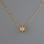 Pendant on a chain, golden metal, diameter 10x6 mm, thickness 1 mm + -, length 40-45 cm +
