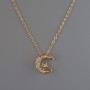 Pendant "Moon" on a golden metal chain, diameter 13x12mm, thickness 1mm + -, chain length 40-45cm +
