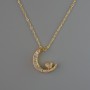 Pendant "Moon" on a chain golden metal, diameter 18x14mm, thickness 1mm + -, length 40-45cm +