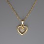Pendant "Heart" on a chain of golden metal, diameter 16x15mm, thickness 1mm + -, length 40-45cm +