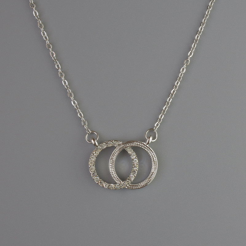 Pendant on a chain, silver-tone metal, diameter 13x17mm, thickness 1mm + -, chain length 40-45cm +