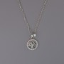 Pendant "Tree" on a silvered metal chain, diameter 11 mm, thickness 1 mm + -, length 40-45 cm +