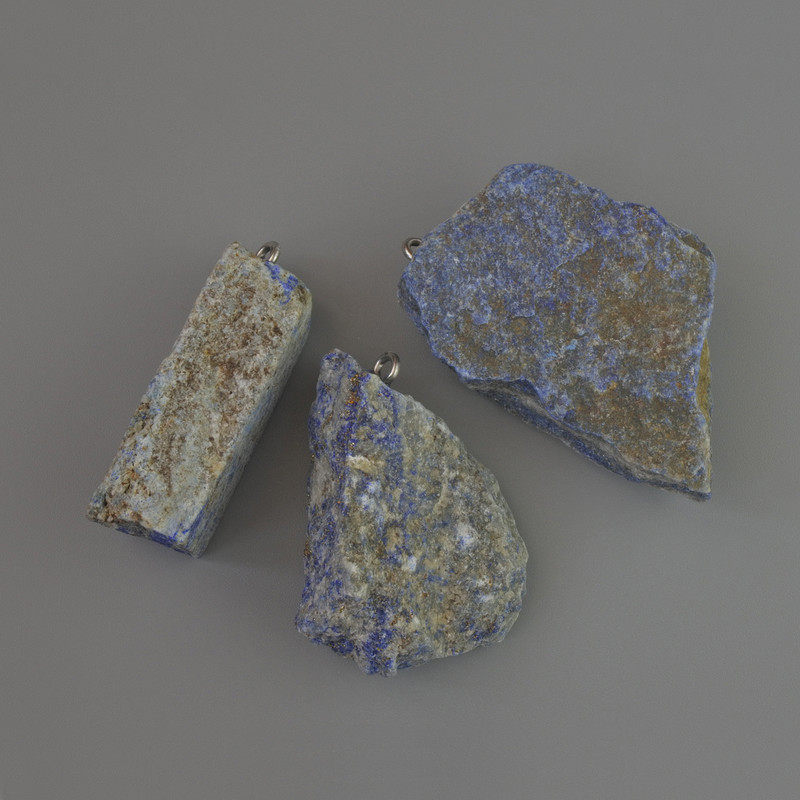 Lapis Lazuli Pendant Natural Raw Stone, 37x14 to 43x27mm+, assorted