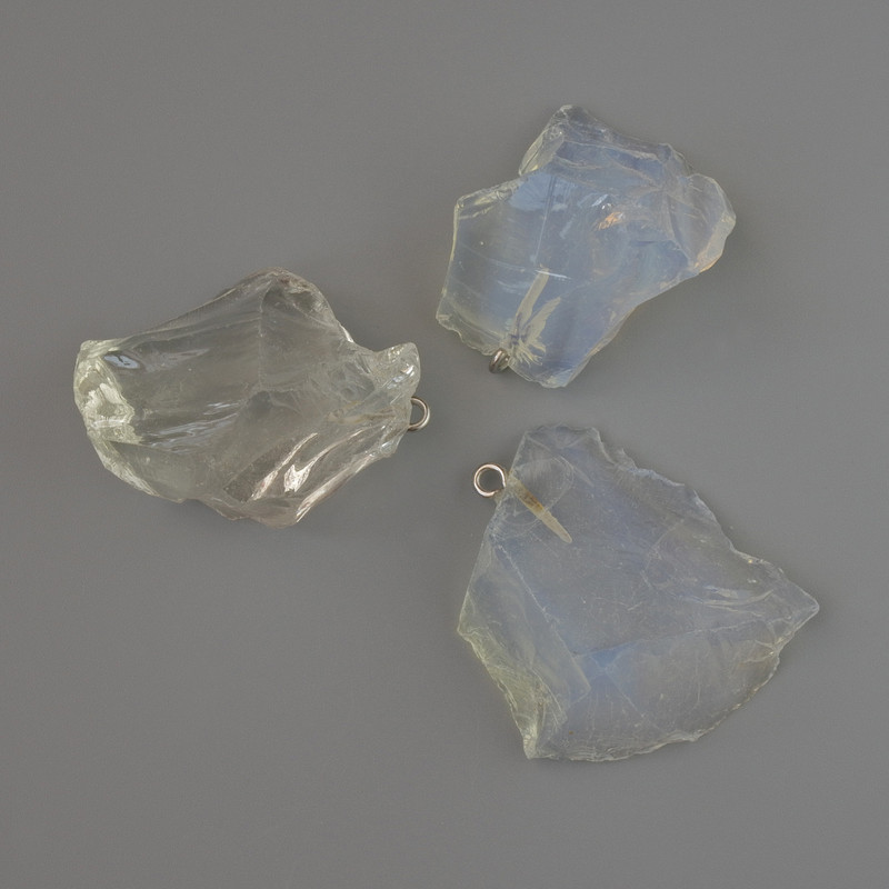 Pendant of Unpolished Moonstone, 30×21 to 38×32 mm, Assorted