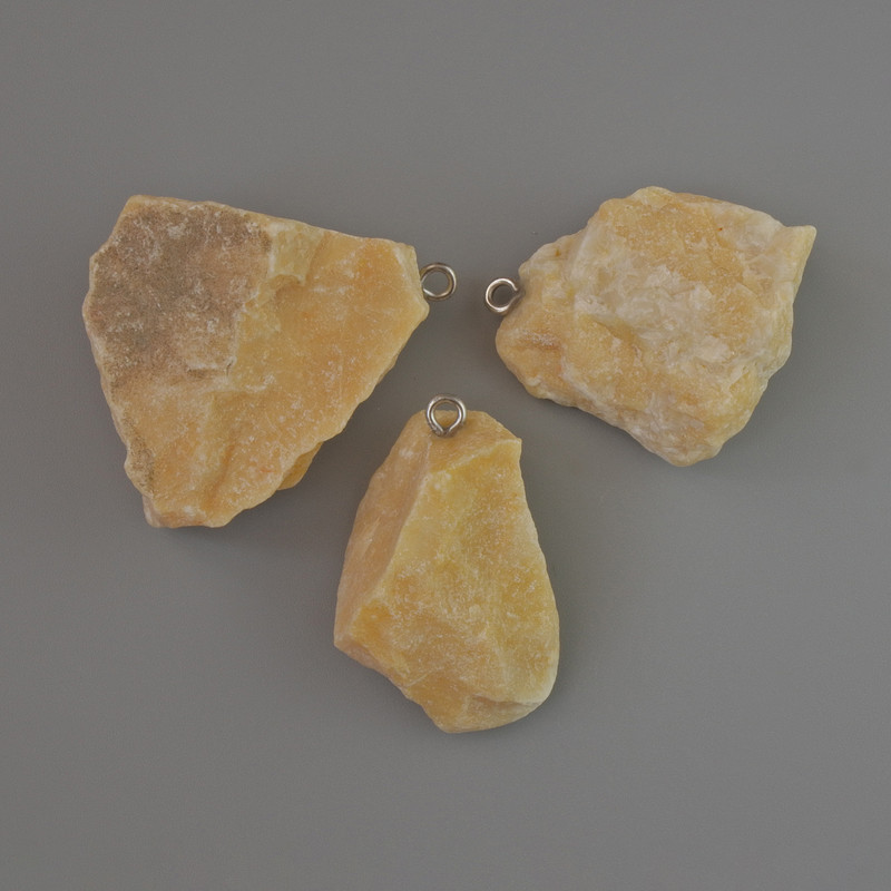 Pendant Selenite natural stone unprocessed from, diameter 34x20 to 35x29mm+- assortment