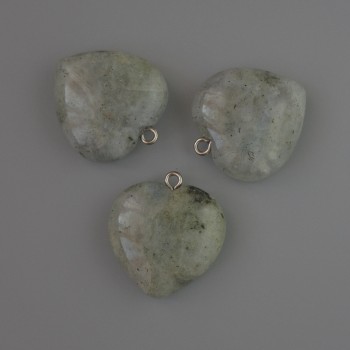 Pendant Heart Labradorite, diameter 27×25mm+