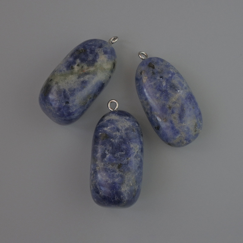 Sodalite Pendant, natural stone, diameter 35x17mm+