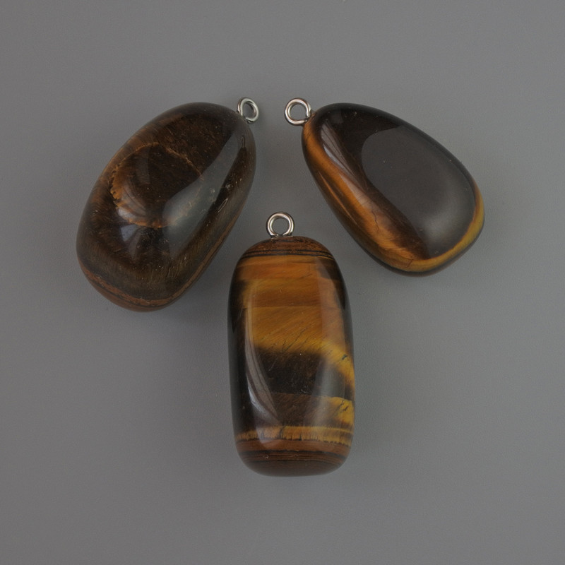 Clearance! Tiger's Eye Pendant Natural Stone, diameter 35×17mm+