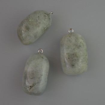 Labradorite Pendant natural stone, 35x17mm diameter+
