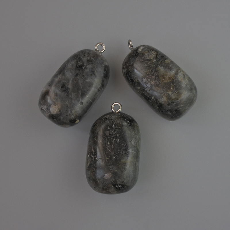 Labradorite Pendant Natural Stone, 35x17mm diameter+