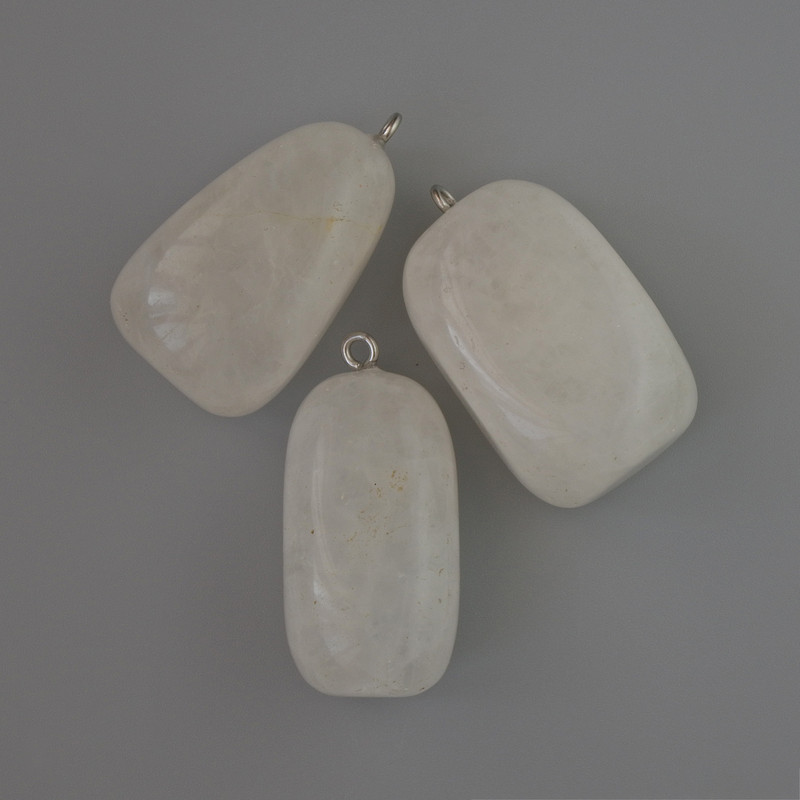 Pendant Rock Crystal Natural Stone, diameter 35x17mm+