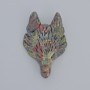 Pendant "Wolf" Jasper Dragon's Blood natural stone, diameter 39x25mm, hole diameter 2.2mm