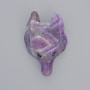 Pendant "Wolf" Natural Amethyst Stone, 39x25mm, hole diameter 2.2mm