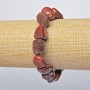 Bracelet Red Jasper Natural Stone Faceted Beads, 12x14mm, length 18cm + - (stretch)