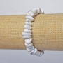 Bracelet Howlite natural stone faceted, diameter 12x5mm + -, length 18cm + - (stretch)