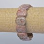 Bracelet with Fossilized Coral Natural Rectangular Link, 20x15mm diameter + -, length 18cm + - (elastic)