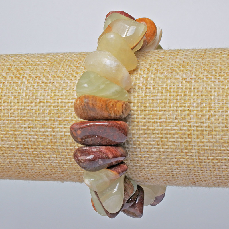 Onyx bracelet natural stone faceted, 15x9mm diameter + -, length 18cm + - (stretch)