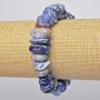 Sodalite Bracelet with natural stone tumbled beads, 13x6mm diameter + -, length 18cm + - (stretch)