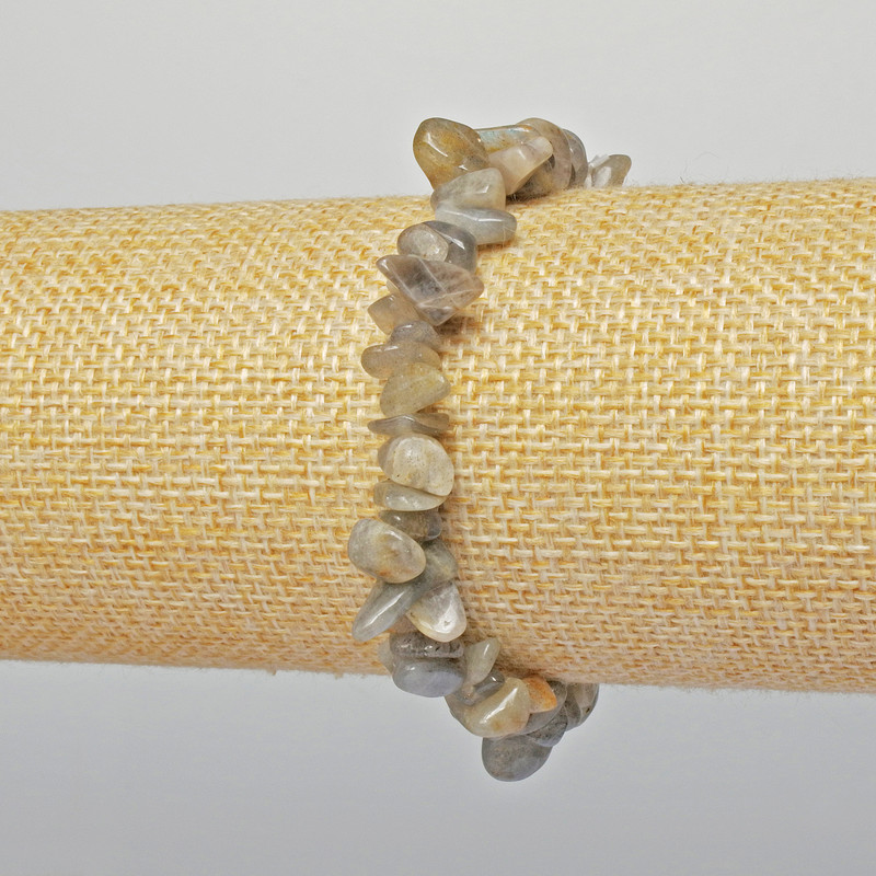 Bracelet Labradorite natural stone chip, 7x4mm diameter + -, length 18cm + - (stretch)
