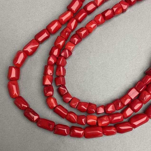 Coral Beads Natural Cabochon, diameter 9-14×8-9mm + -, strand length 40cm + - on fishing line