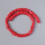 Natural Coral Beads, faceted cut, 11x4 mm, length 40 cm on thread
