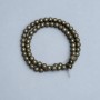 Pyrite Beads Natural Stone Smooth Sphere, diameter 6.5mm + -, length 39cm + - on thread