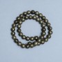 Pyrite Beads Natural Stone Smooth Sphere 8mm Diameter, 39cm Length on Fishing Line